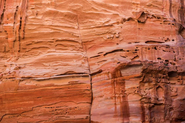 Textura Formação Arenito Vermelho Colorido Padrão Geológico Abstrato Petra Jordânia — Fotografia de Stock