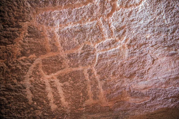 Antiche Iscrizioni Nabateane Tamudiche Roccia Raffiguranti Carovane Cammelli Umani Canyon — Foto Stock