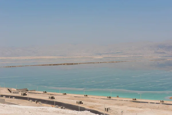 Paisagem Deserta Mar Morto Israel Jordânia Outro Lado Lago — Fotografia de Stock