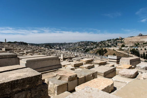 Graves Mount Olives Jewish Cemetery Inglés Jerusalén Israel Según Tradición — Foto de Stock