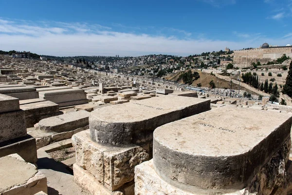 Graves Mount Olives Jewish Cemetery Jerusalem Israel According Jewish Tradition — Stock Photo, Image