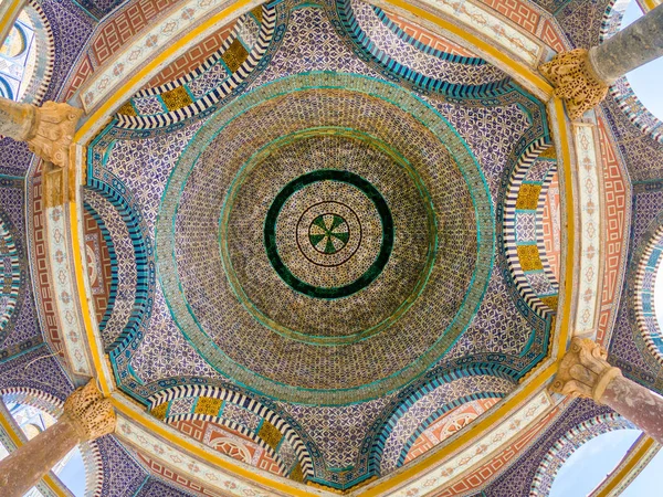 Architectural Details Colorful Ceramic Mosaic Tiles Dome Rock Temple Mount — Stock Photo, Image