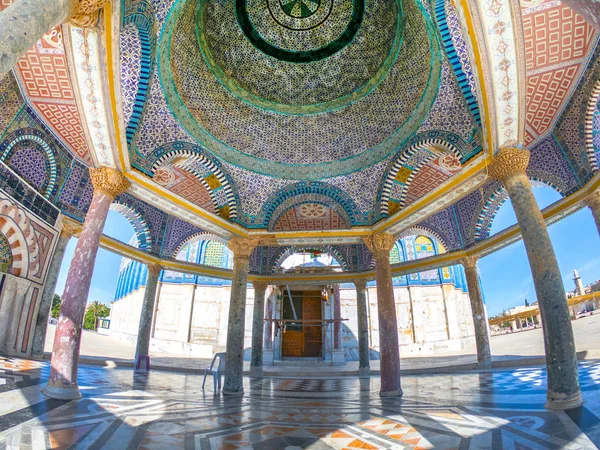 Mimari Detaylar Renkli Seramik Mozaik Karolar Dome Kaya Temple Mount — Stok fotoğraf