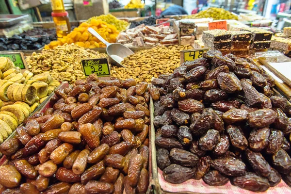 Frutos Secos Mercado Mahane Yehuda Jerusalém Israel — Fotografia de Stock