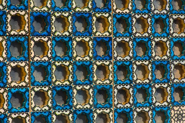 Patrón Islámico Azulejos Azules Árabes Una Mezquita Cúpula Roca Jerusalén —  Fotos de Stock