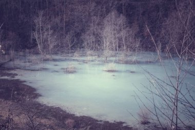 Bir göl ile kirliliğinin bir bakır su benim kirlenmiş. Geamana, Romanya