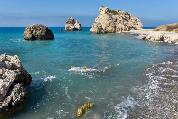 Zatoki Plaży Skała Afrodyty Cypr — Zdjęcie stockowe