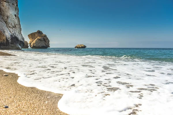 Baía Mar Praia Rocha Afrodite Chipre — Fotografia de Stock
