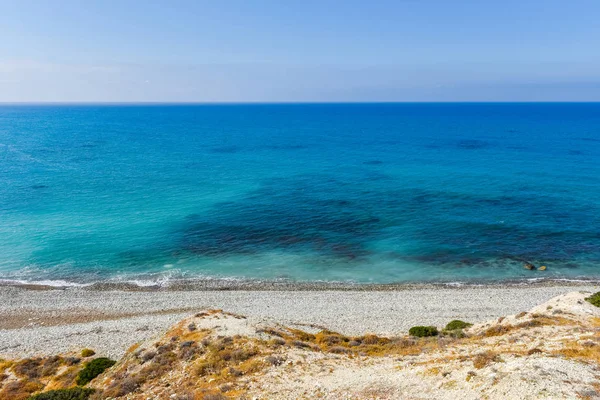 Strand Turquoise Zeewater Cyprus Eiland — Stockfoto