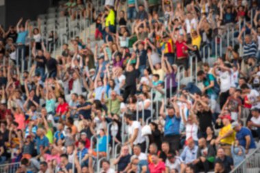 Tribune - bulanık görüntü kalabalık insan yetiştirme ile eller