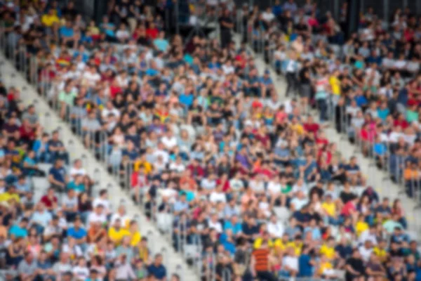 Homályos Tömeg Nézők Egy Stadion Tribune Labdarúgó Mérkőzés — Stock Fotó