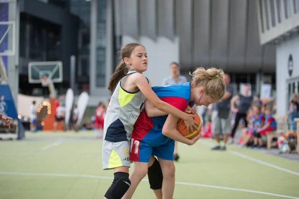 Cluj Rumunsko Června 2018 Děti Hrají Basketbal Během Sportovní Festival — Stock fotografie