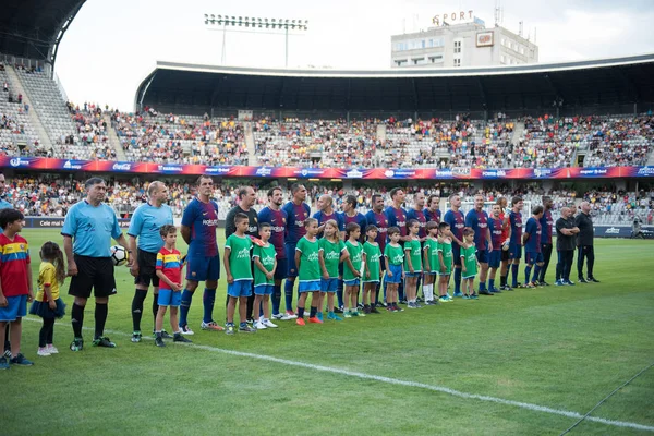 Cluj Romania Junio 2018 Jugadores Fútbol Rumania Golden Team Barcelona —  Fotos de Stock