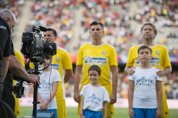 Giocatori di calcio durante una partita — Foto Stock