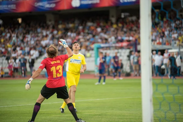 Cluj Roemenië Juni 2018 Roemeense Golden Voetbalclub Een Vriendschappelijke Wedstrijd — Stockfoto