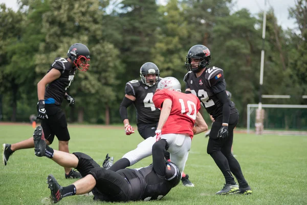 Cluj Romania Junio 2018 Equipo Fútbol Americano Cluj Crusaders Juega —  Fotos de Stock