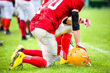 Doymuş, canlı, Amerikan futbol oyuncuları eylem tonlu görüntü