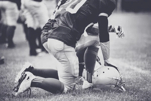 Duo Immagine Tonica Dei Giocatori Football Americano Azione — Foto Stock