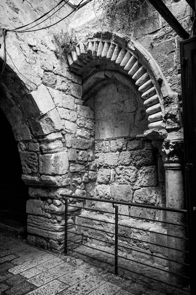 Arch Virgin Mary Entrance Courtyard Church Holy Sepulchre Jerusalem Israel — Stock Photo, Image