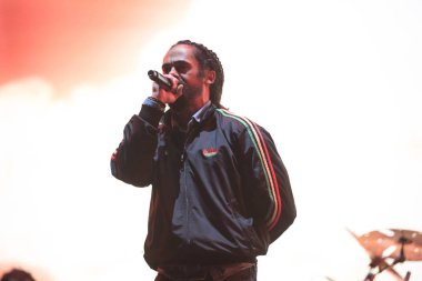 Bontida, Romanya - 18 Temmuz 2018: Damian Marley, dört kez Grammy Ödülü kazandı ve reggae efsane Bob perfoming elektrik kale Festivali canlı konser oğlu