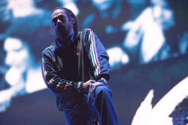 Bontida, Romanya - 18 Temmuz 2018: Damian Marley, dört kez Grammy Ödülü kazandı ve reggae efsane Bob perfoming elektrik kale Festivali canlı konser oğlu