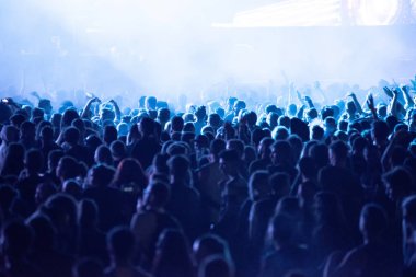 Bontida, Romanya - 21 Temmuz 2018: Kalabalık parti insanların Dj eksizyon canlı bir set elektrik kale Festivali sırasında dans