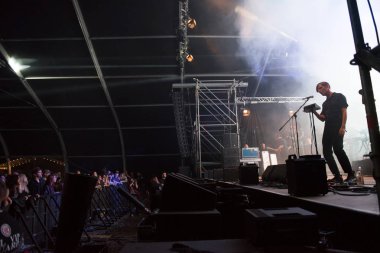 Bontida, Romanya - 20 Temmuz 2018: Band canlı performans elektrik Castle festivalde dehşet Türkçe rock