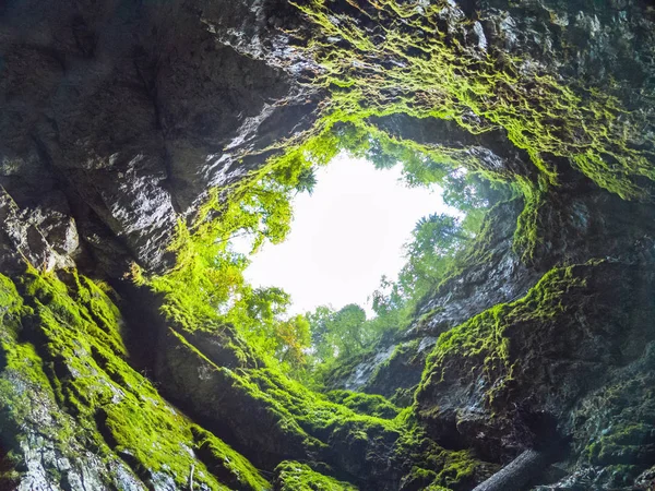 Scarisoara Entrada Caverna Gelo Montanhas Apuseni Roménia — Fotografia de Stock