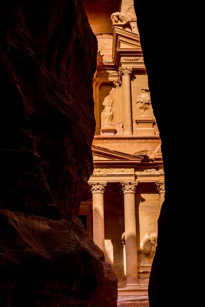 Finansdepartementet Khazneh Den Förlorade Staden Petra Jordanien — Stockfoto