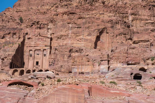 Nabateanska Gravar Den Antika Staden Petra Jordanien — Stockfoto