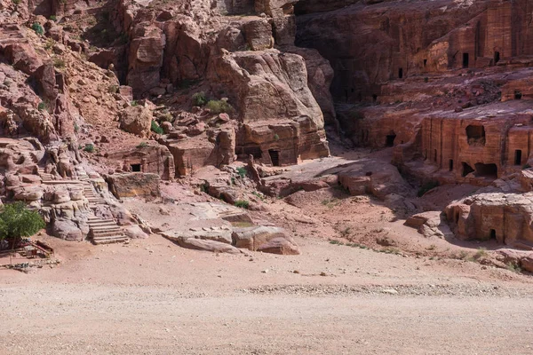 Ruínas Antigas Cidade Nabatean Petra Jordânia — Fotografia de Stock