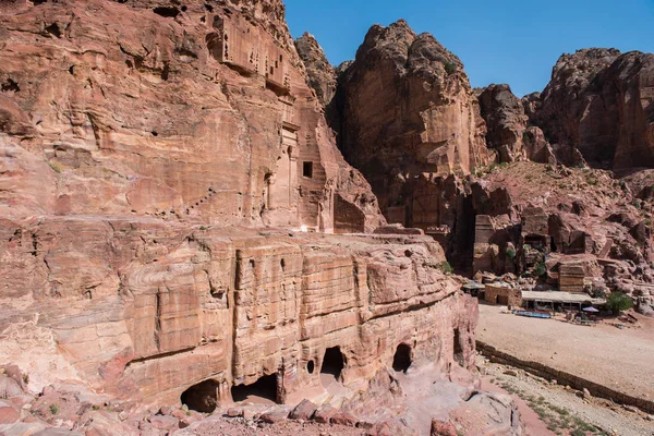 Tombes Nabatéennes Dans Ancienne Ville Petra Jordanie — Photo