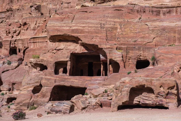 Nabateanska Gravar Den Antika Staden Petra Jordanien — Stockfoto