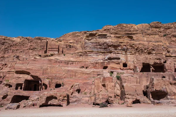 Nabateanska Gravar Den Antika Staden Petra Jordanien — Stockfoto