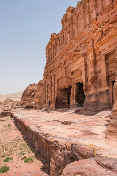 Túmulos Nabateus Antiga Cidade Petra Jordânia — Fotografia de Stock