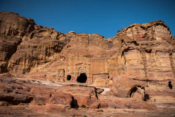 Nabateanska Gravar Den Antika Staden Petra Jordanien — Stockfoto