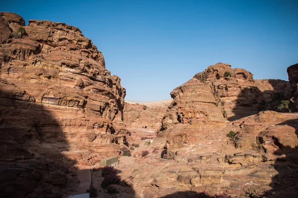 Ruínas Antigas Cidade Nabatean Petra Jordânia — Fotografia de Stock