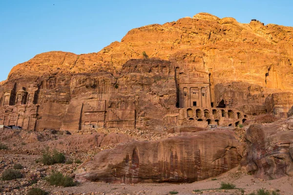 Nabateanska Gravar Den Antika Staden Petra Jordanien — Stockfoto