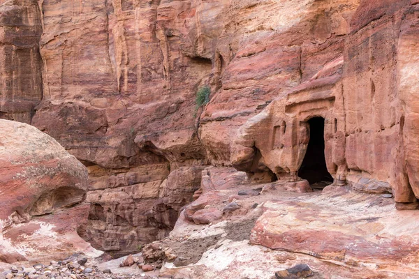 Tombes Nabatéennes Dans Ancienne Ville Petra Jordanie — Photo