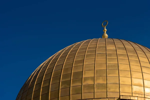 Golden Cupola Dome Rock Temple Mount Jerusalem Israel — Stock Photo, Image