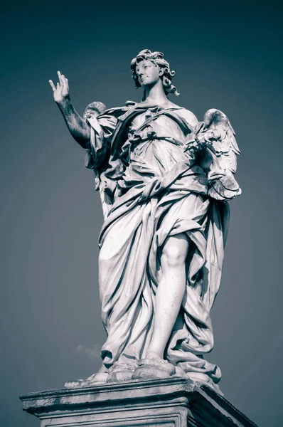 Άγαλμα Του Αγγέλου Νύχια Πόντε Σαντ Άντζελο Ρώμη Ιταλία Πιο — Φωτογραφία Αρχείου