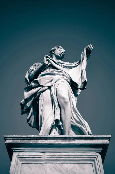 Statue Angel Sudarium Veronica Veil Ponte Sant Angelo Rome Italy — Stock Photo, Image