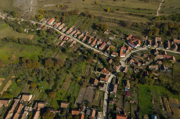 Rimetea Köyü Torocko Macar Hava Dron Görüntüsü Transilvanya Romanya — Stok fotoğraf