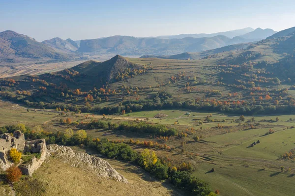 Coltesti Torockoszentgyorgy Ortaçağ Kalesi Bir Dron Üzerinden Hava Görünümünü Transilvanya — Stok fotoğraf