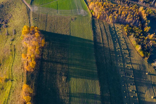 Снимок Беспилотника Осенью Трансильвании Румыния — стоковое фото