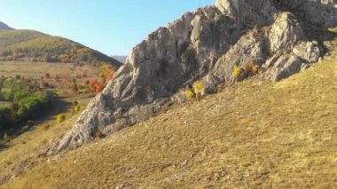 Ortaçağ Coltesti Kalesi Transilvanya, Romanya hava 4 k dron görünümü