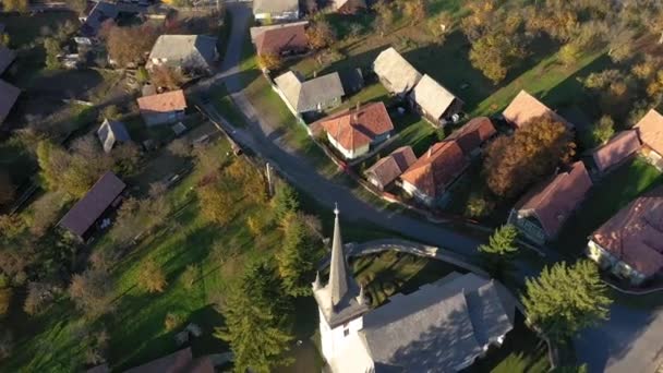 Images Aériennes Drone Une Église Protestante Réformée Transylvanie Roumanie — Video