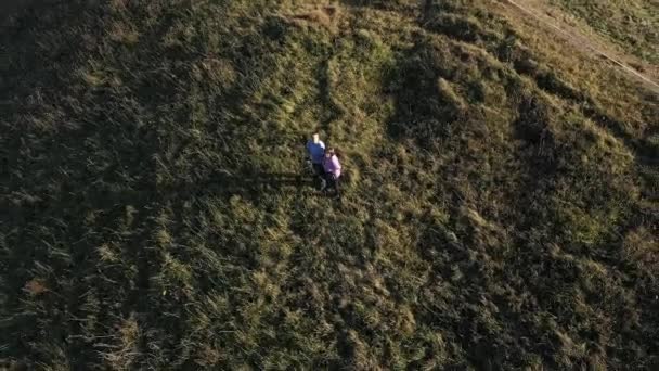 Luchtfoto Weinig Planeet Mening Van Mensen Prachtige Herfst Landschap Vanuit — Stockvideo