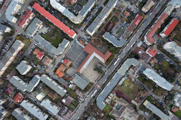 Aerial Urban Landscape Houses Flat Blacks Drone View Cluj Napoca — Stock Photo, Image