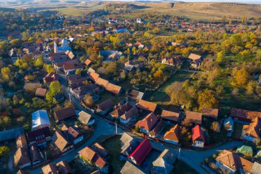 Köy hava üst dron görünümü